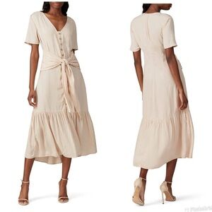 Love Whit Nude Tie Waist Dress